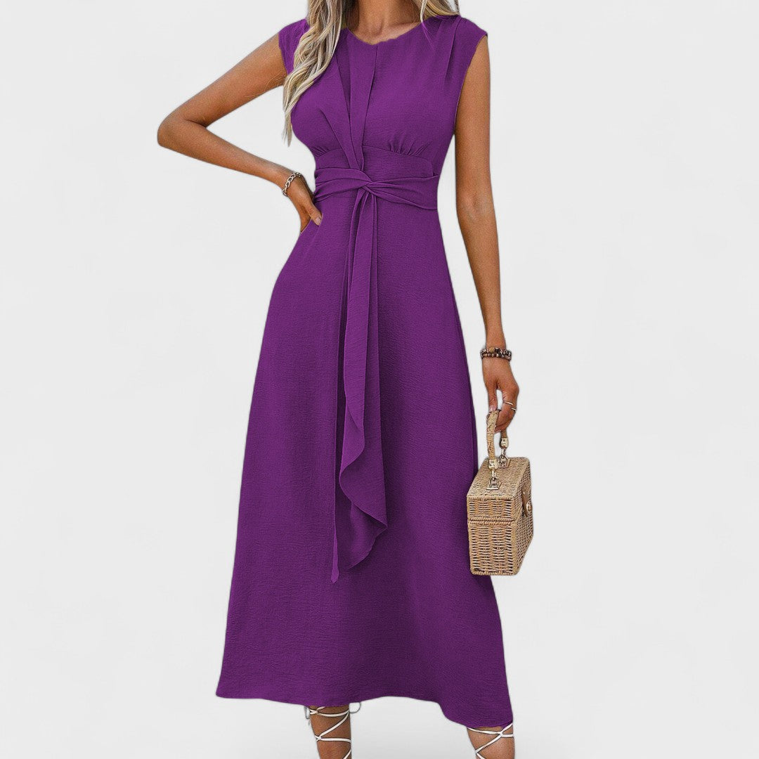 Andrea - Elegant Maxi Dress Without Sleeves with Round Neckline