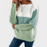 Clara - Elegant Tri-Color Patchwork Sweater