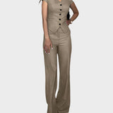 Complete with V-neck and pants