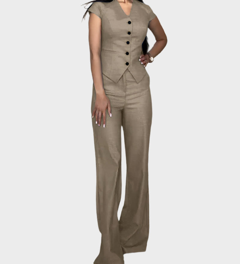 Complete with V-neck and pants