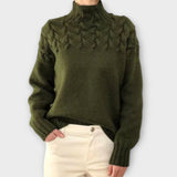 Eva - Women's Sweater with Knitted Elements