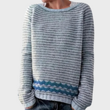 Striped – Knitted Pullover with Pattern