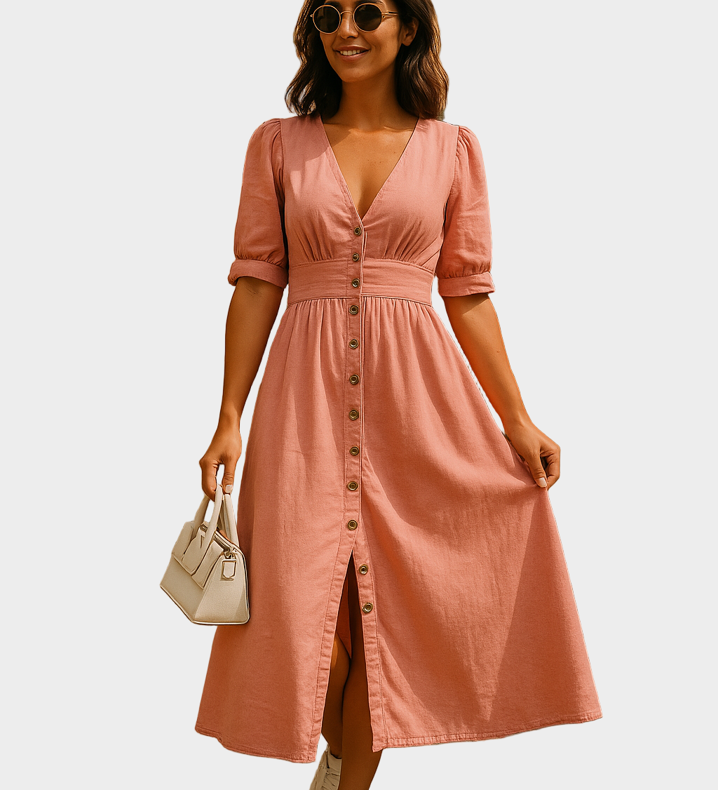 Button-up Denim Dress