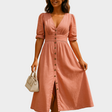 Button-up Denim Dress