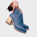 Stanislava - Leather Boots with Embroidery