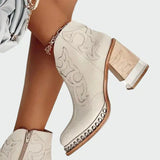Stanislava - Leather Boots with Embroidery
