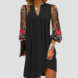 Laura - Elegant Mini Dress with Sheer Sleeves