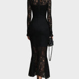 Jasna - Black Lace Maxi Dress