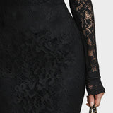 Jasna - Black Lace Maxi Dress