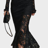 Jasna - Black Lace Maxi Dress