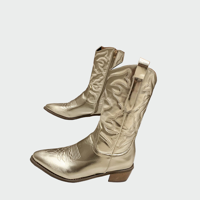 Flower – elegant and comfortable metallic cowboy boots for everyday wear