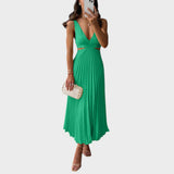 Katarina - Elegant Dress with V-Neck and Pleated Skirt