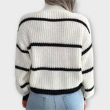 Chavala - Sweater with Collar and Striped Pattern