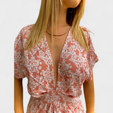Vilma - Rose Boho Dress with Slit