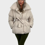Maja - Short Puffer Jacket with Belt