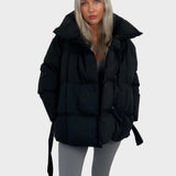 Maja - Short Puffer Jacket with Belt