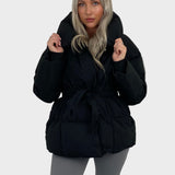 Maja - Short Puffer Jacket with Belt
