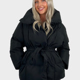 Maja - Short Puffer Jacket with Belt