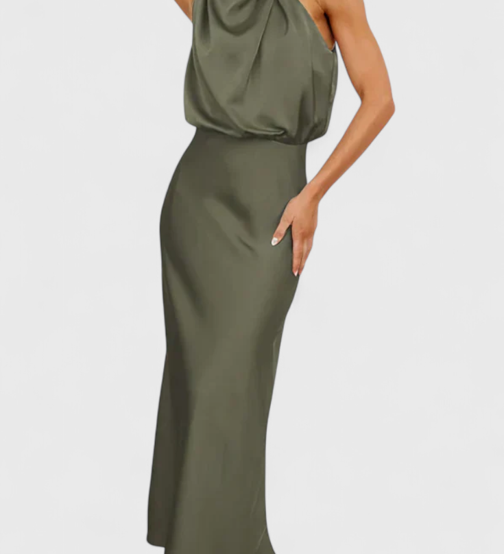 Rina - Elegant Dress with Draped Collar