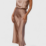 Rina - Elegant Dress with Draped Collar