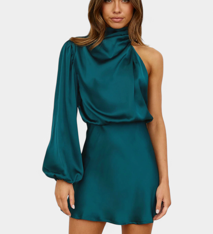 Mara - Mini dress with one-shoulder draping
