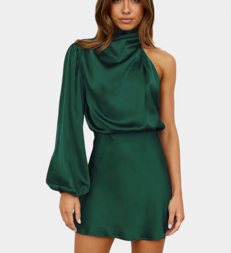 Mara - Mini dress with one-shoulder draping