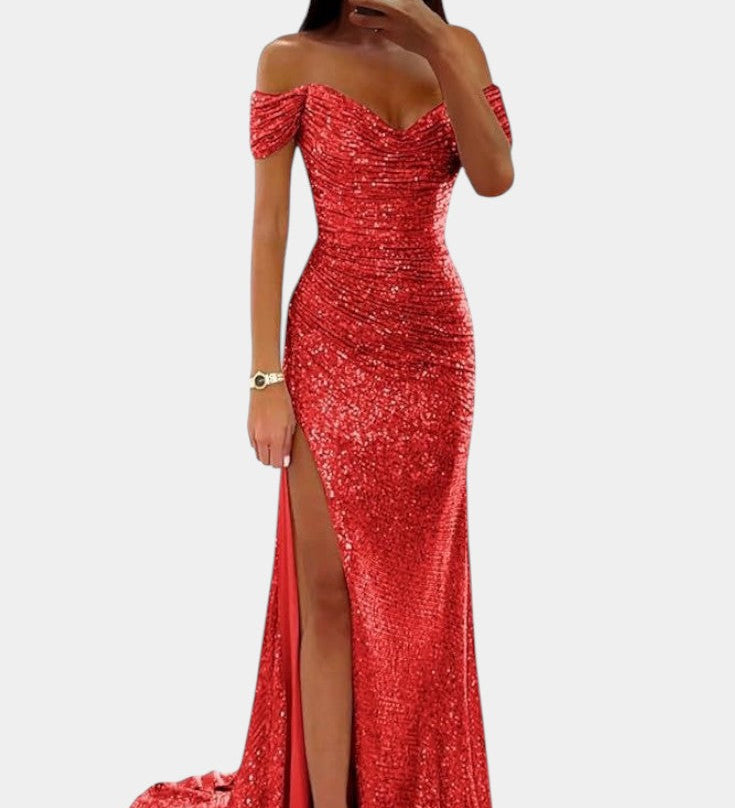 Ariel - Mermaid Dress with Sparkling Gems on Shoulders