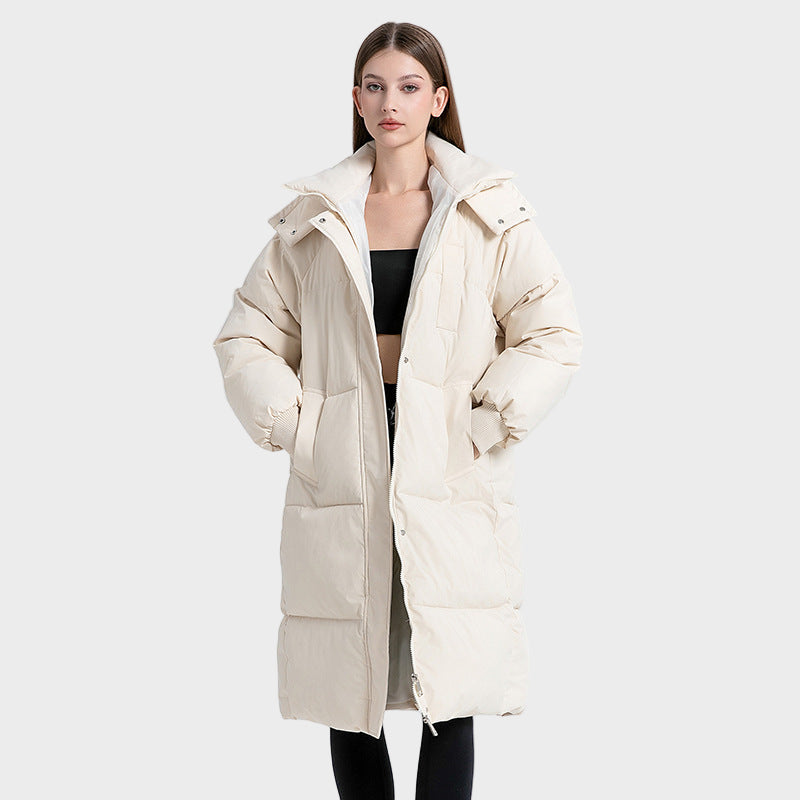 Lana - Classic Long Puffer Coat with Hood