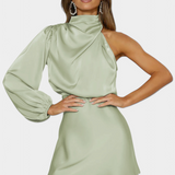 Mara - Mini dress with one-shoulder draping