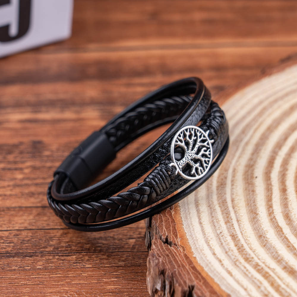 Yggdrasil - Braided Leather Bracelet