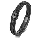 Shadow Weave – Braided Leather Bracelet