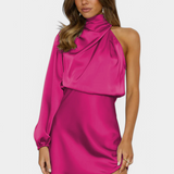 Mara - Mini dress with one-shoulder draping