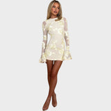 Ivana - Short Floral Dress with Flared Sleeves