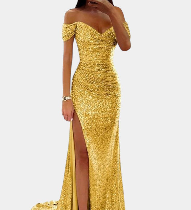 Ariel - Mermaid Dress with Sparkling Gems on Shoulders
