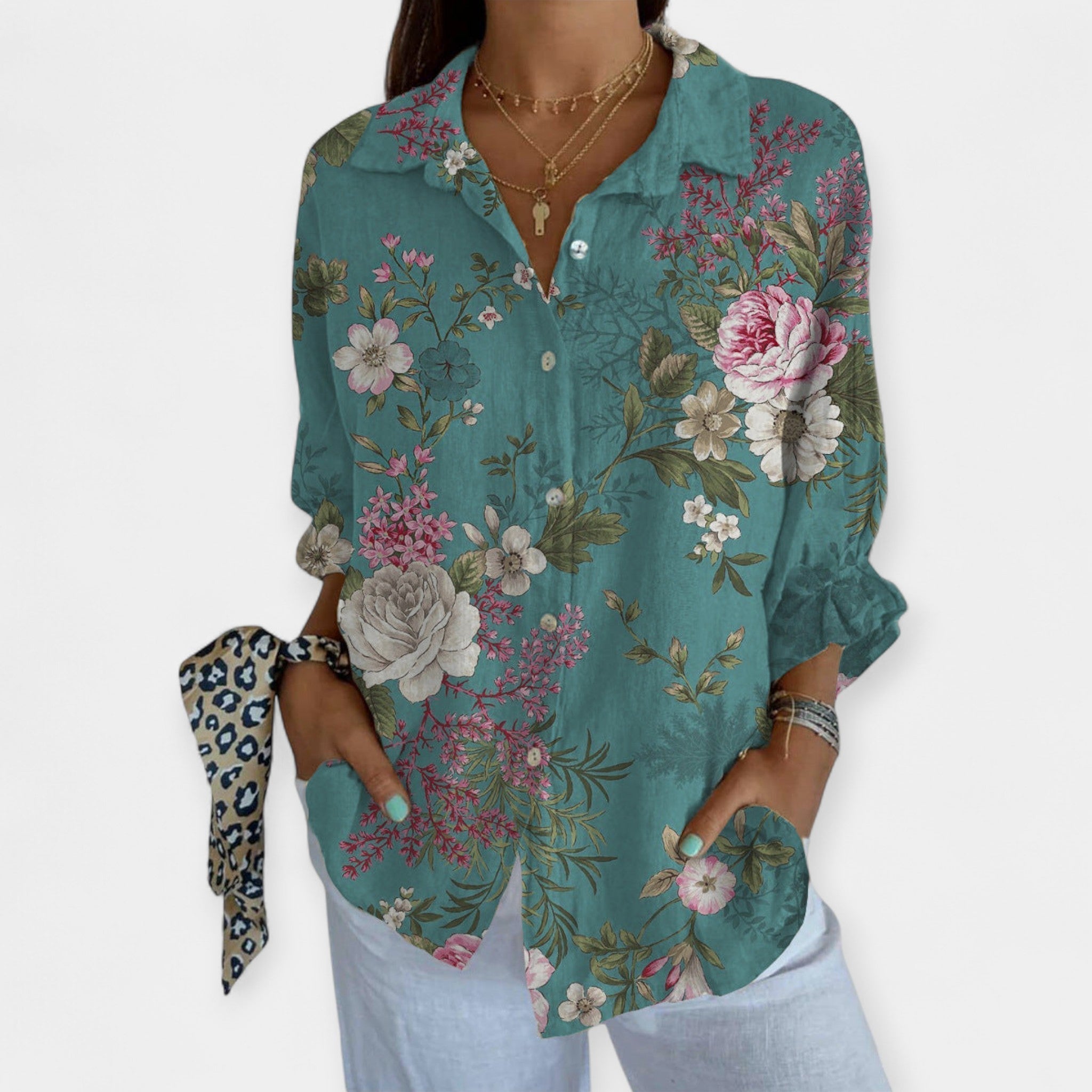 Artistic Linen Shirt with Comfortable Cut