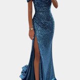 Ariel - Mermaid Dress with Sparkling Gems on Shoulders