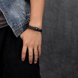 Shadow Weave – Braided Leather Bracelet