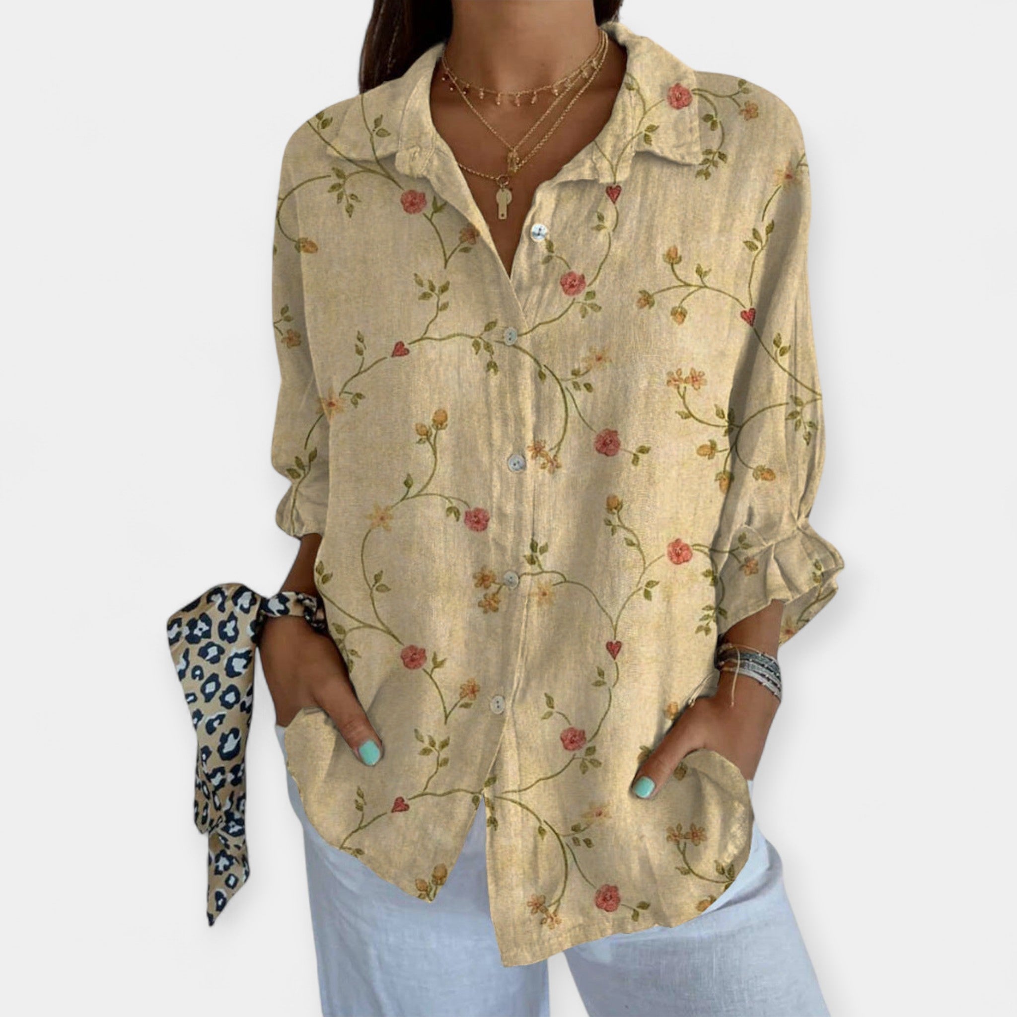 Artistic Linen Shirt with Comfortable Cut