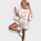 Set of T-shirt and shorts with graphic print