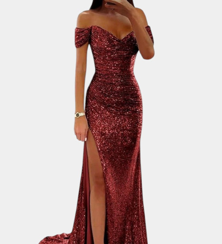 Ariel - Mermaid Dress with Sparkling Gems on Shoulders