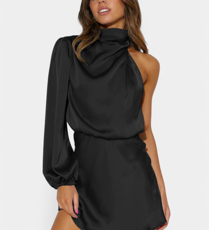 Mara - Mini dress with one-shoulder draping