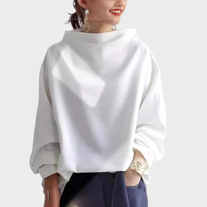 Kristina - Soft Knit Sweater with High Collar