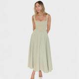 Maribel – Midi Dress with Square Neckline