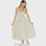 Maribel – Midi Dress with Square Neckline