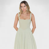 Maribel – Midi Dress with Square Neckline