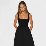 Maribel – Midi Dress with Square Neckline