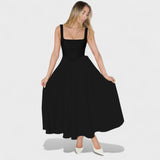 Maribel – Midi Dress with Square Neckline