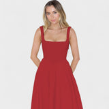 Maribel – Midi Dress with Square Neckline