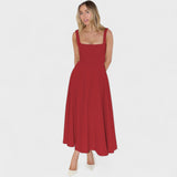Maribel – Midi Dress with Square Neckline