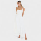 Maribel – Midi Dress with Square Neckline